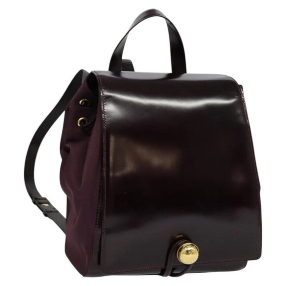 CELINE Backpack Leather Purple Gold